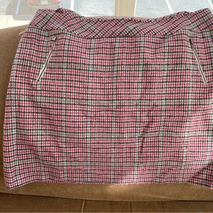Talbots Women’s Wool-Blend Skirt Pink/Red/Black/Gray/Cream Checked Size 18WP